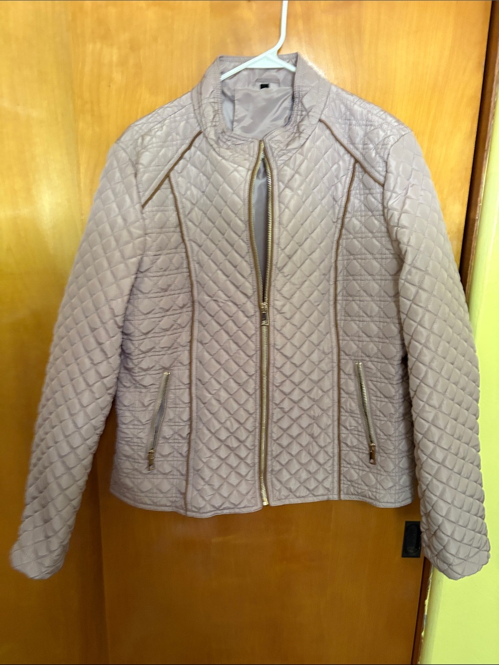 Unlisted Quilted Taupe Zip-Front Puffer Jacket